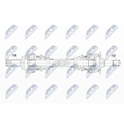 Imagen de NTY NPW BM 099 Árbol de transmisión Eje trasero, derecha BMW: 5 Touring, Berlina