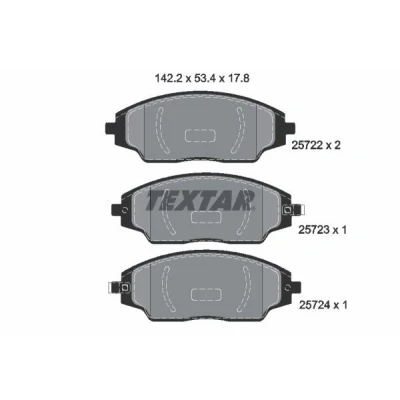 Imagen de TEXTAR 2572201 Juego de pastillas freno con avisador acústico desgaste CHEVROLET: Aveo Hatchback, Berlina