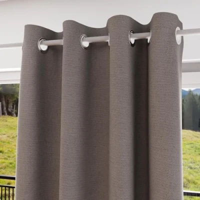 Imagen de Soleil d&#039;ocre Cortina de Ojales Eclipse, Opaca, Beige (Topo), 135 x 180 cm