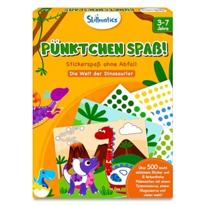 Imagen de Skillmatics Actividad de manualidades Puntos divertidos!, Bordado sin limpiar, regalos para niños 3 a 7, completa 8 imágenes llenas dinosaurios