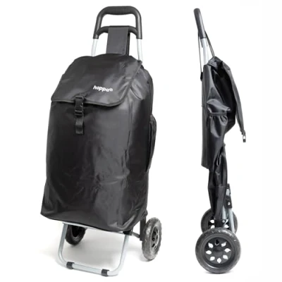 Imagen de Carro de Compras liviano Hoppa 57 litros Modelo 2024, Resistente y Plegable para Empujar/Tirar un fácil Almacenamiento con 1 año garantía