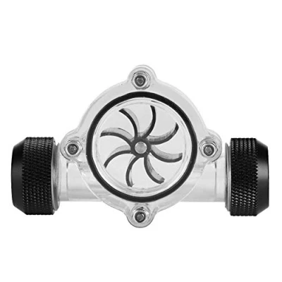Imagen de DEWIN Indicador de Flujo Agua G1/4&quot; para PC, Medidor Enfriamiento Mujer A Computadora Sistema 8 Impulsores (Negro)