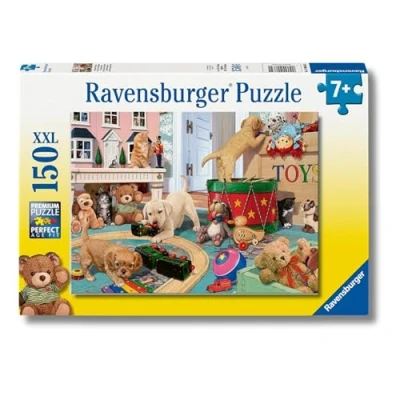 Imagen de Ravensburger puzzle Cachorros juguetones, Perros juguetes, Perros, infantil, 150 piezas XXL, para niños +7 años, Tamaño 49x36cm