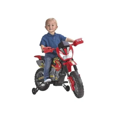 Imagen de FEBER Motorbike Cross 400F con Batería de 6V, Luces en los Faros, Sonido Motor, Claxón y Dos Ruedines Traseros para Estabilidad, Peso Soportado 35 kg, Niños 3 a 5 años, Famosa (800011250)