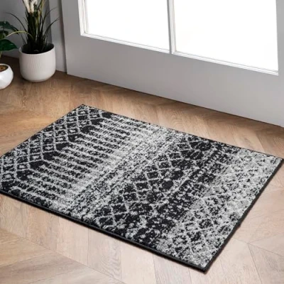 Imagen de nuLOOM Alfombra Marroquí Blythe, 183 x 61 cm, gris/blanquecina