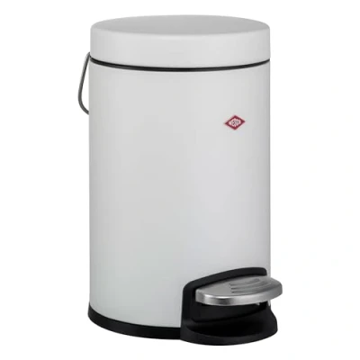 Imagen de WESCO Cubo para cosméticos 113, Cubos Basura de acero pulverizado, color blanco mate, con un volumen 3 litros, pisada