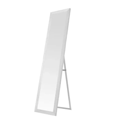 Imagen de Nyana Espejo de Pie Cuerpo Entero Nórdico 157x37 cm Home o Pared Marco MDF Blanco/Beige/Gris Estilo Escandinavo para Dormitorio Vestidor (Blanco)