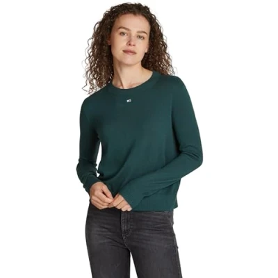 Imagen de Tommy Jeans Jersey Mujer Essential Crew Neck con cuello redondo, Azul (Deep Seawater), M