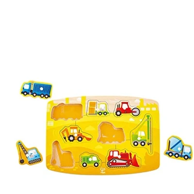 Imagen de Hape HAP E1407 Baustellenpuzzle Construction Peg Puzzle, Multi Colour