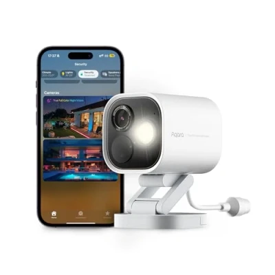Imagen de Aqara 4MP Cámara Hub G5 Pro PoE, HomeKit Secure Video, Enrutador de Borde Thread, Vigilancia Exterior, Visión Nocturna con Color, Detección AI, Thread/Zigbee, Compatible Alexa, Google, Blanco