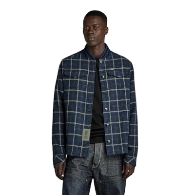 Imagen de G Star Para Hombre Sobrecamisa Bomber Collar, Multicolor (rank blue dash check D20662 D406 G085), M