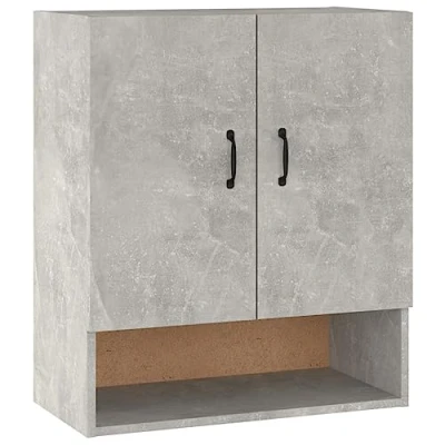 Imagen de vidaXL Armario de Pared Estante Flotante Almacenaje Salón Sala Estar Hogar Muebles Decoración Madera Contrachapada Gris Hormigón 60x31x70 cm