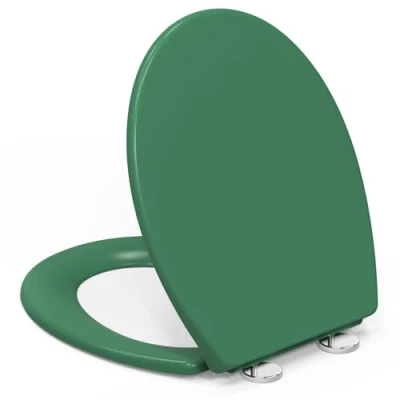 Imagen de YEAUPE PRO Tapa Wc Forma O Universal, Asiento de Inodoro Cierre Suave en con Liberación Rápida para una Fácil Limpieza, Verde oscuro, 44,6 x 37,2 5,2 cm