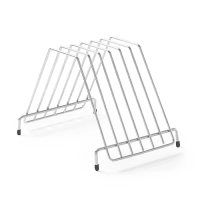 Imagen de HENDI Soporte para tablas de cortar, capacidad 6 hasta 2 cm grosor, rejilla, organizador, escurridor, estante almacenamiento, 303x211x(H) 205mm, acero inoxidable
