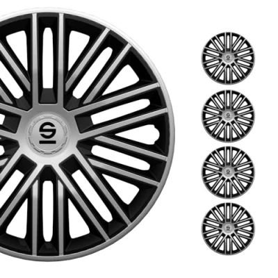 Imagen de SPARCO Roma SPC1585SVBK Tapacubos 15in plata, negro