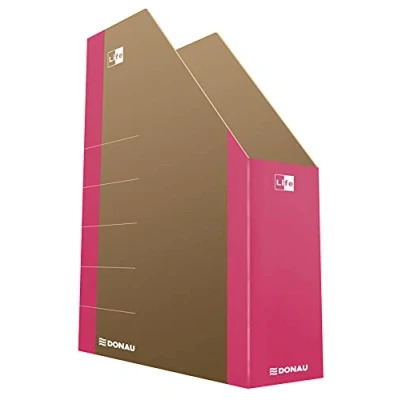 Imagen de DONAU Life Caja de cartón para documentos (tamaño A4, formato 80 unidades), color rosa