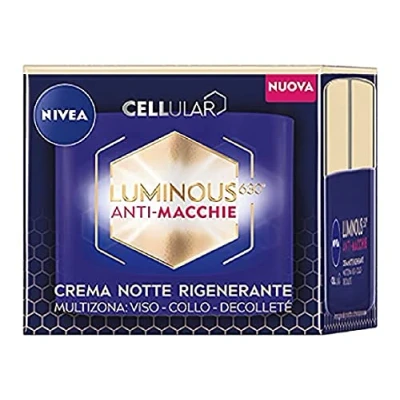 Imagen de NIVEA Cellular Luminous630 crema facial antimanchas para la noche regeneradora, 50 ml, el rostro una piel uniforme, con ácido hialurónico y