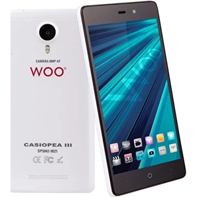 Imagen de Telefono Movil Smartphone Woo Casiopea 3 Blanco 5&quot;&quot; Quad Core 4 Nucleos 1gb Ram 3g 8gb Mpx 8 Doble Sim