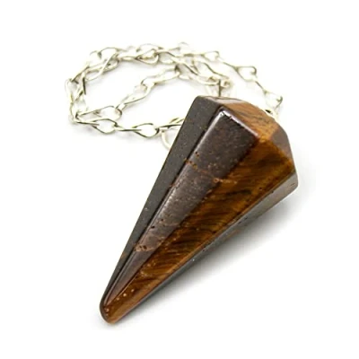 Imagen de DOJA Barcelona Pendulo Ojo de Tigre Péndulo Cristal, Piedra Colgante Pendulos Adivinacion, Radiestesia, Meditacion, Equilibrio Reik