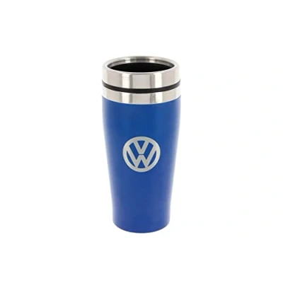 Imagen de BRISA VW Collection Volkswagen Vaso térmico de Acero Inoxidable Aislado con diseño del Logotipo (450 ml/Azul)