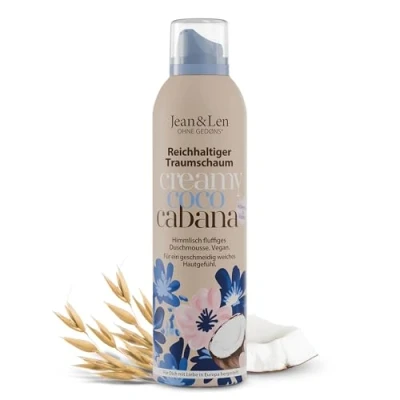 Imagen de Jean&amp;Len Traumschaum Espuma de ducha nutritiva con coco y leche avena, tecnología gel a espuma, vitamina E glicerina vegetal, sin parabenos ni siliconas, 200 ml