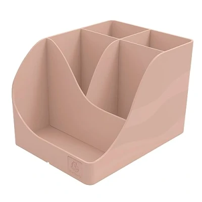 Imagen de EXACOMPTA Ref. 69531D 1 bote de lápices Pen Wave Skandi Nude 5 compartimentos 4 altos para grandes consumibles y compartimento bajo utensilios pequeños