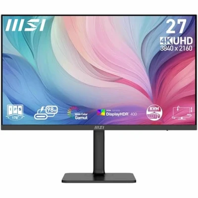Imagen de MSI Modern MD272UPHG 27 Inch UHD Office Monitor 3840 x 2160 IPS Panel, 60Hz, Eye Friendly Screen, VESA Mountable, 4 Way Adjustable HDMI 2.0b, DisplayPort 1.4a, Type C, USB B, A