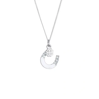 Imagen de Elli Collares Mujeres Colgante Herradura Trébol con Cristales en Plata de Ley 925