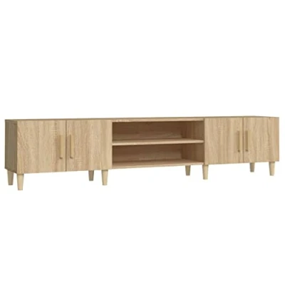 Imagen de vidaXL Mueble para TV Madera contrachapada Roble Sonoma 180x31,5x40 cm