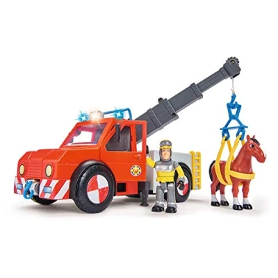 Imagen de Sam El Bombero camión Rescate 23 cm con Figura y Caballo (Simba Dickie 9258280)