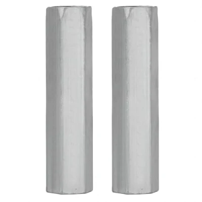 Imagen de 2 tuercas largas M10 x 60 de vástago largo, tuerca acoplamiento hexagonal, rosca hexagonal acero chapado en zinc