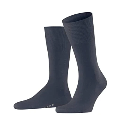 Imagen de FALKE Airport M SO lana algodón unicolor 1 par, Calcetines Hombre, Azul (Dark Blue Melange 6688), 45 46