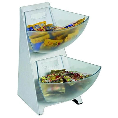 Imagen de APS Multi Rack, 2 niveles, 3 piezas: 1 rack pulido mate con cuencos de plástico transparente esmerilado, cada uno ellos una capacidad aproximada litro, vertedero porciones, dispensador dispensador, 27 cm altura