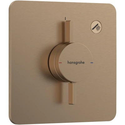 Imagen de hansgrohe DuoTurn Q, grifo de ducha empotrado para 1 función, monomando ducha, mezclador iBox universal 2, bronce cepillado