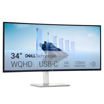 Imagen de Dell 34 Plus USB C Monitor S3425DW, WQHD (3440x1440), 21:9 Curvo, 120Hz, VA, 1ms, AMD FreeSync Premium, HDR10, Ajuste de Altura, Altavoces Integrados, 2 C, HDMI, USB, 3 Años Garantía