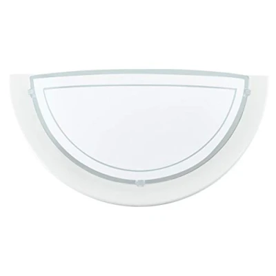 Imagen de Eglo lámpara de pared Planet 1, led interior acero y cristal, salón en blanco transparente, con portalámparas E27