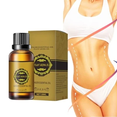Imagen de Aceite de Masaje Jengibre,Aceite Jengibre para Drenaje del Vientre, linfático,Aceite linfático Natural Vientre (1)