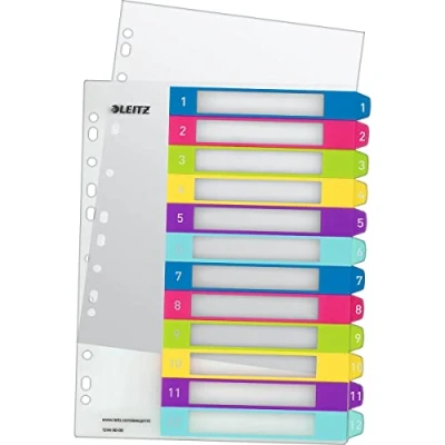 Imagen de Leitz 12440000 Indice de Proyectos Imprimibles Wow Pp Din A4 1 12, Multicolor, 12 Part