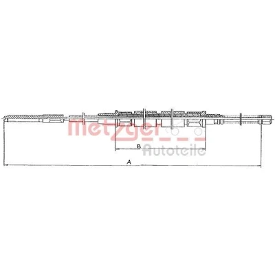 Imagen de METZGER 11.704 Cable de Freno Mano Atrás izquierda, derecha, izquierda 1690/1020 COFLE VOLKSWAGEN: GOLF 1 Cabriolet,