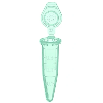 Imagen de MUHWA Tubo de microcentrífuga graduado polipropileno 1000 piezas con tapa a presión, microtubos capacidad 0.5 ml (verde)
