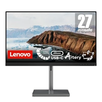 Imagen de Lenovo L27m 30 Monitor 27&#039;&#039; FHD con EyeSafe y Cámara LC50 (IPS,75Hz,4ms,HDMI+VGA+USB C,FreeSync,Base Metálica Altavoces Soporte para Teléfono) Ajuste de inclinación/Altura/Pivot/Giro Negro