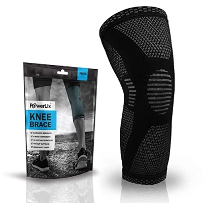 Imagen de POWERLIX rodillera para mujeres y hombres, de compresión artritis, dolor articular, lesión ligamentos, desgarro menisco, tendinitis, correr, sentadillas, deportes, Negro, M