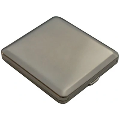 Imagen de GERMANUS Pitillera, Made in Germany, Brillante, grabable con Tapa Lisa para Grabar, Color Plata