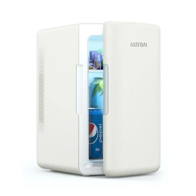 Imagen de AstroAI Nevera Pequeña Portátil de 6 Litros, Mini Nevera, Frigorífico, Frigorificos Pequeños para Coche, Dormitorio, Cosméticos, Bebidas y etc. (Blanco)