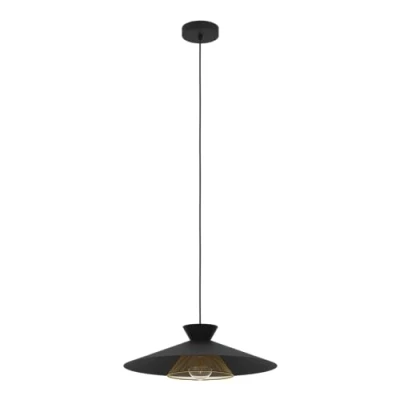 Imagen de EGLO Lámpara colgante Grizedale 1 luz, negro/latón