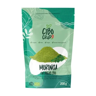 Imagen de Moringa en Polvo Organica 200g. Hojas de Oleifera para Infusion y Te Moringa. Organic Green Powder.