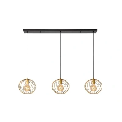 Imagen de Lucide Lámpara colgante Danza, 3 luces, alargado, oro