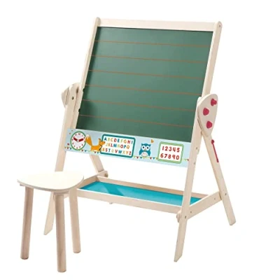 Imagen de roba kids Pizarra Escritorio de Madera, Color Natural con Taburete (roba Baumann 7015 FE)