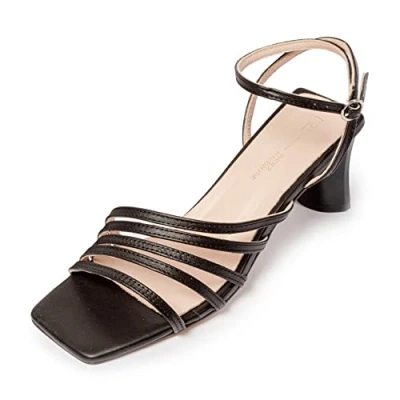 Imagen de L37 HANDMADE SHOES Summertime Magic, Sandalia de tacón Mujer, Negro, 35 EU