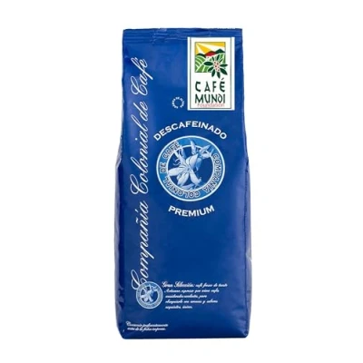 Imagen de Cafe Descafeinado en Grano 1kg Natural 100% Café Espresso con un Tueste Intenso de Origen Mezcla Colombia y Brasil Comercio Justo.